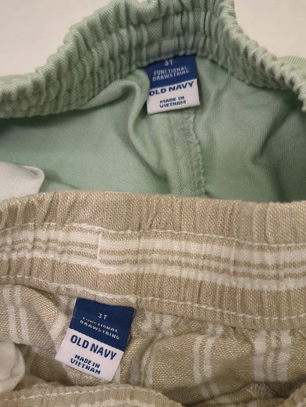 Striped Cream and Solid Mint Shorts Set